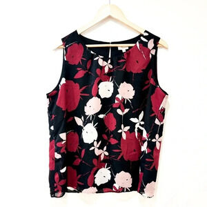 LAURA‎ Black & burgundy floral  top
